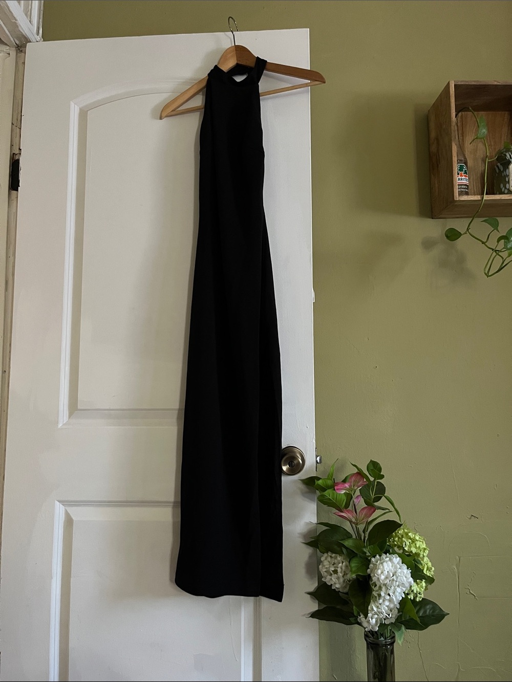 Lulu's Black Backless Halter Maxi Dress